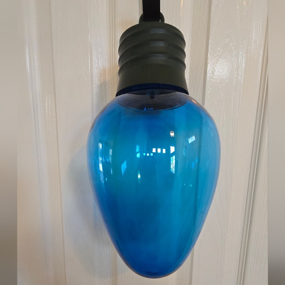 Jumbo Blue Blow Mold Christmas Bulb